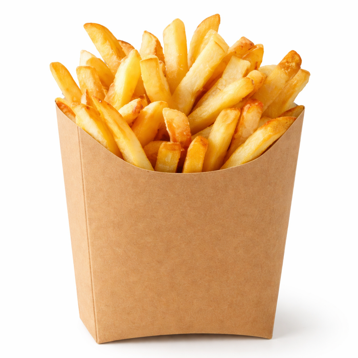 Tasca per patatine fritte in cartone kraft - 11,5 cm x 9 cm x 11 cm - 50 pezzi