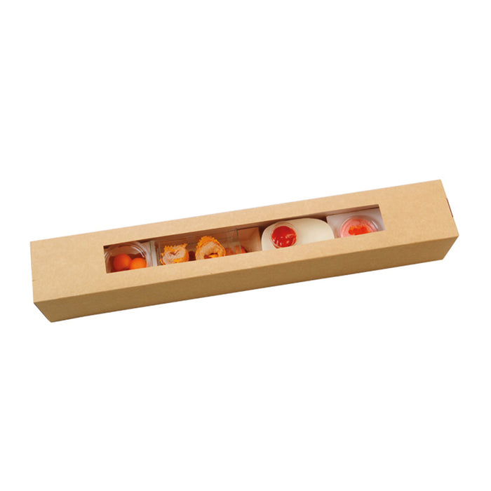 Scatola "Plumier" in cartone kraft con finestra - 60 cm x 9 cm x 9 cm - 50 pezzi