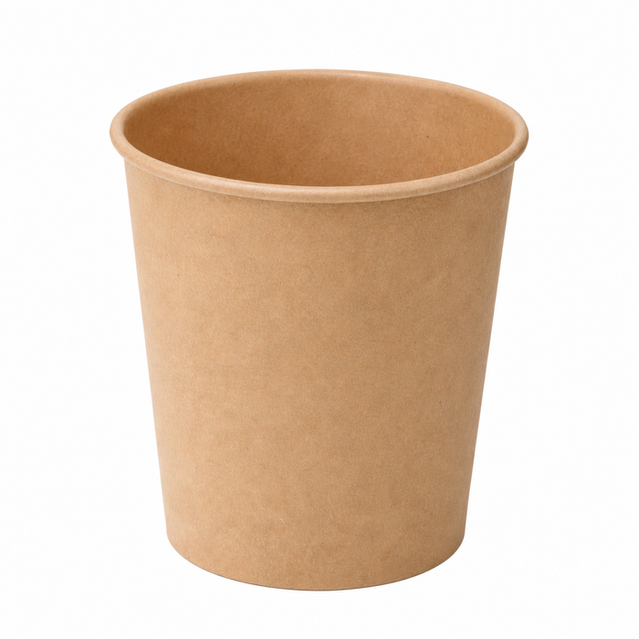 Contenitore in cartone kraft kraft per alimenti caldi e freddi - 120 ml - Ø 6,1 cm - H 6,5 cm - 50 pezzi