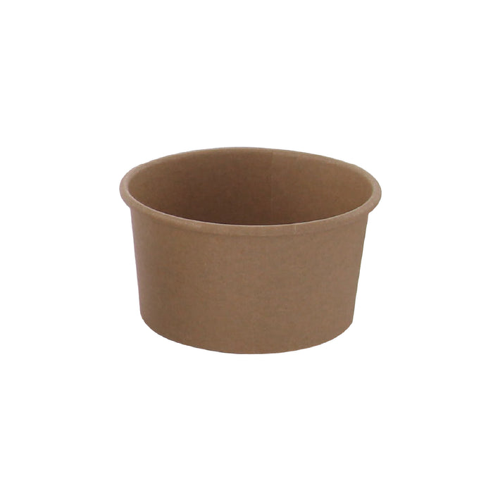 Contenitore in cartone kraft kraft per alimenti caldi e freddi - 270 ml - Ø 9,5 cm - H 6,2 cm - 50 pezzi