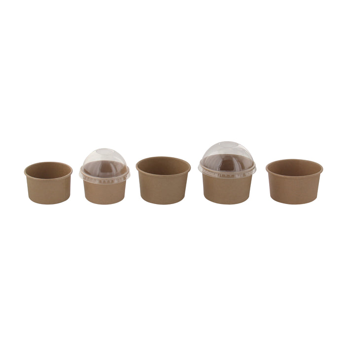 Contenitore in cartone kraft kraft per alimenti caldi e freddi - 60 ml - Ø 6,2 cm - H 3,5 cm - 50 pezzi