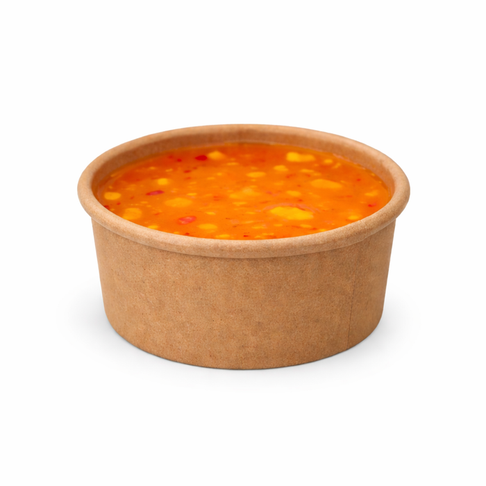 Contenitore in cartone kraft kraft per alimenti caldi e freddi - 75 ml - Ø 6,1 cm - H 4 cm - 50 pezzi
