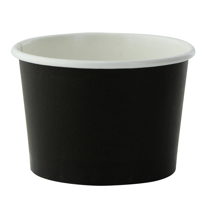 Contenitore in cartone nero per alimenti caldi e freddi - 130 ml - Ø 7,4 cm - H 5 cm - 50 pezzi