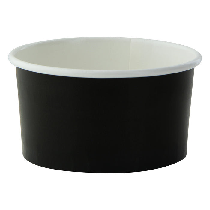 Contenitore in cartone nero per alimenti caldi e freddi - 130 ml - Ø 7,9 cm - H 4,4 cm - 50 pezzi