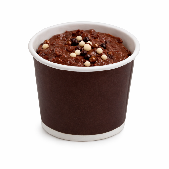 Contenitore in cartone marrone scuro per alimenti caldi e freddi - 140 ml - Ø 7,2 cm - H 5,6 cm - 100 pezzi