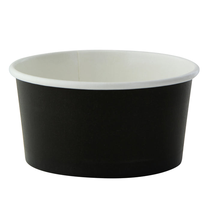 Contenitore in cartone nero per alimenti caldi e freddi - 200 ml - Ø 9 cm - H 4,8 cm - 50 pezzi