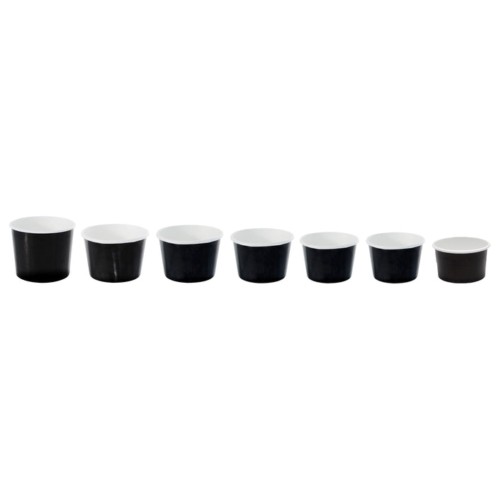 Contenitore in cartone nero per alimenti caldi e freddi - 60 ml - Ø 6,2 cm - H 3 cm - 50 pezzi