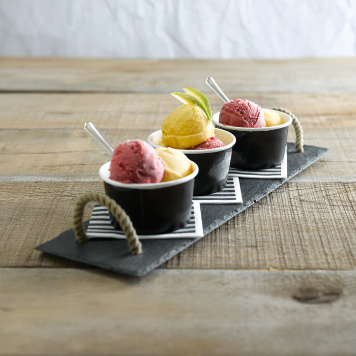 Contenitore in cartone nero per alimenti caldi e freddi - 86 ml - Ø 7,4 cm - H 4 cm - 50 pezzi