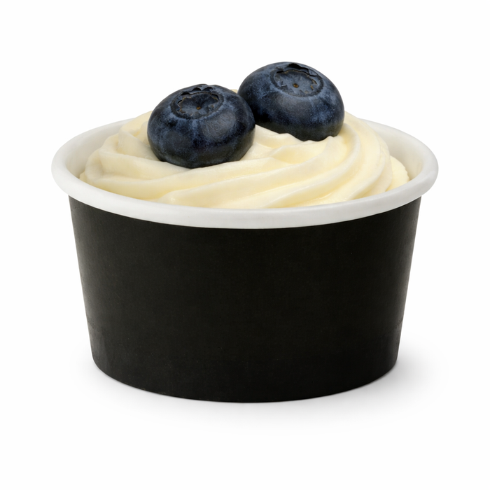 Contenitore in cartone nero per alimenti caldi e freddi - 86 ml - Ø 7,4 cm - H 4 cm - 50 pezzi