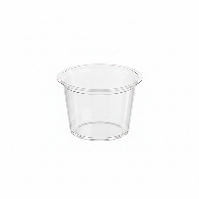 Contenitore in PET trasparente - 50 ml - Ø 6,5 cm - H 2,8 cm - 100 pezzi