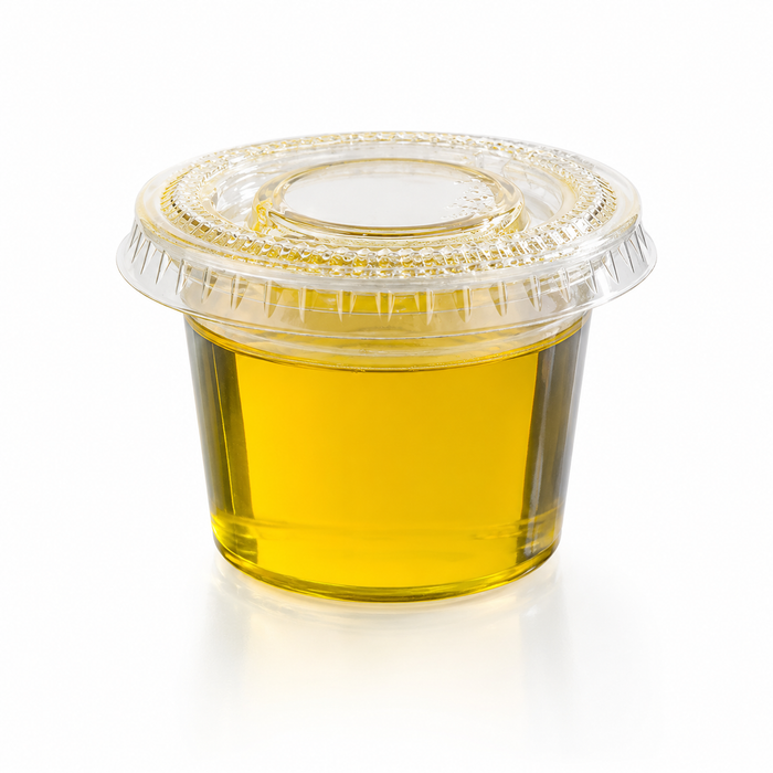 Coperchio piatto in PET trasparente - Ø 6,5 cm - H 0,5 cm - 100 pezzi