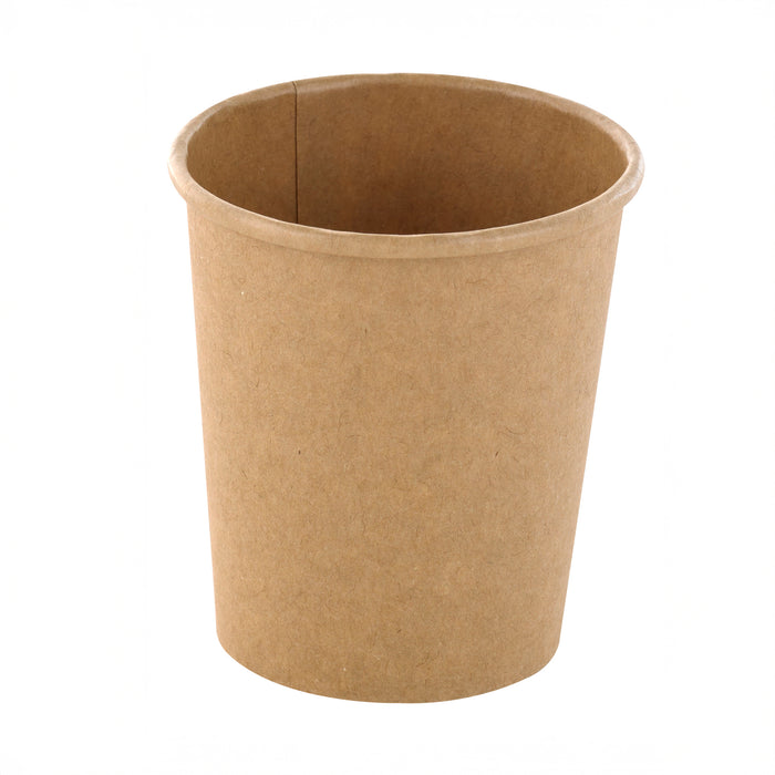 Contenitore in cartone kraft plastic-free waterbased per alimenti caldi e freddi (C/PAP 81) - 120 ml - Ø 6,1 cm - H 6,5 cm - 50 pezzi