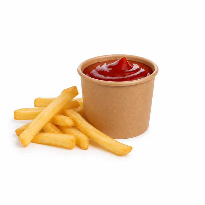 Contenitore in cartone kraft plastic-free waterbased per alimenti caldi e freddi (C/PAP 81) - 75 ml - Ø 6,1 cm - H 4 cm - 50 pezzi