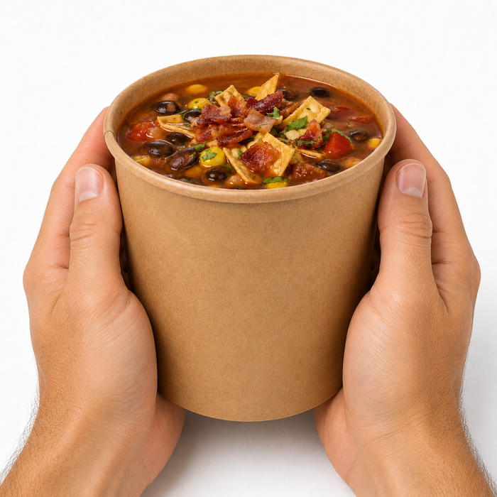 Contenitore in cartone kraft plastic-free waterbased per alimenti caldi e freddi (C/PAP 81) - 100 ml - Ø 6,1 cm - H 5,8 cm - 50 pezzi