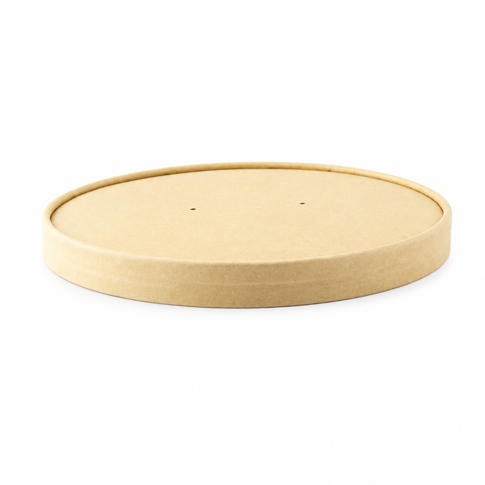 Coperchio in cartone kraft plastic-free waterbased per alimenti caldi e freddi (C/PAP 81) - Ø 6,1 cm - H 0,75 cm - 50 pezzi