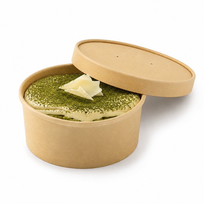 Coperchio in cartone kraft plastic-free waterbased per alimenti caldi e freddi (C/PAP 81) - Ø 6,1 cm - H 0,75 cm - 50 pezzi