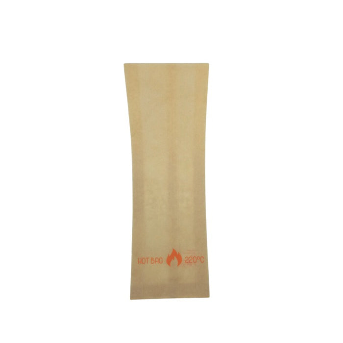 Sacchetto in carta scura kraft, speciale per forno 110x35mm H330mm