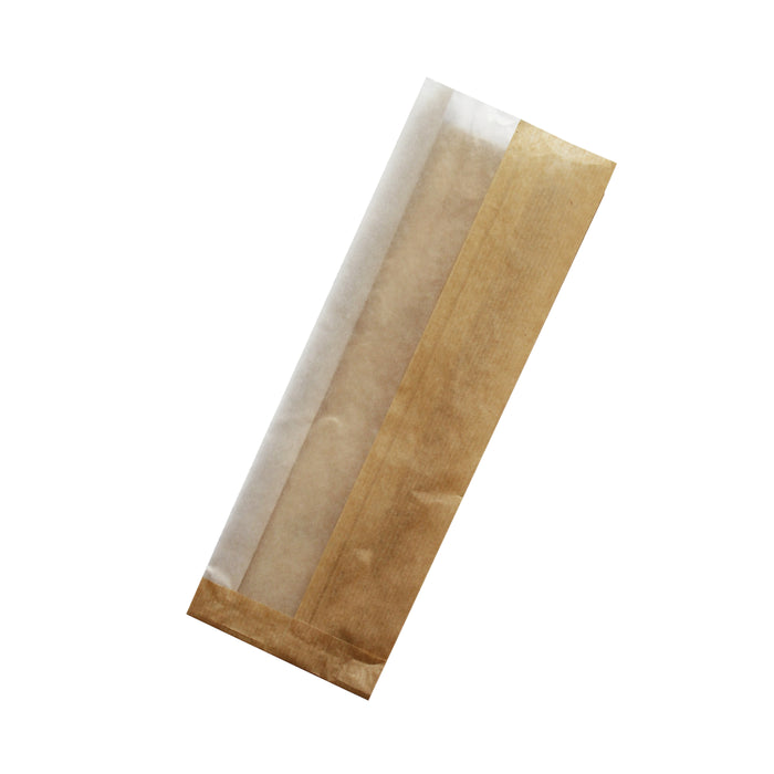 Sacchetto sandwich con finestra bianca ecologica (PAP22) - 11 cm x 4 cm x 31 cm - 1000 pezzi