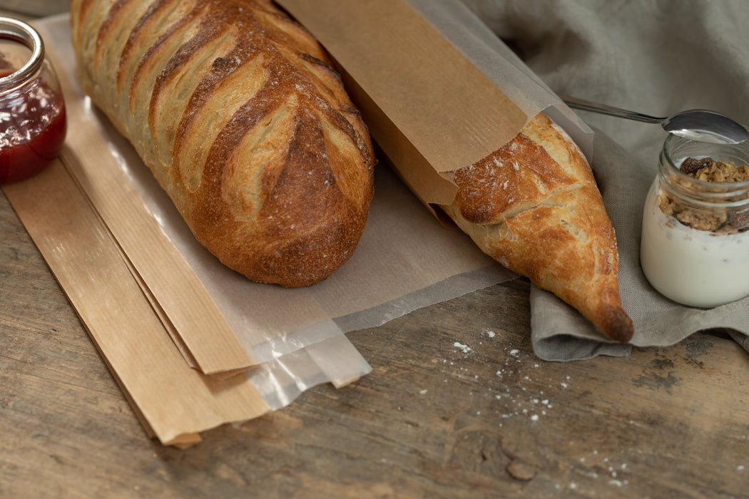 Sacchetto sandwich con finestra ecologica (PAP22) - 20 cm x 6 cm x 40 cm - 1000 pezzi