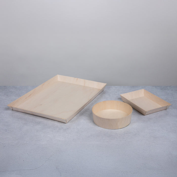 Vassoio "Samurai" in legno - 17,1 cm x 17 cm x 3,2 cm - 100 pezzi