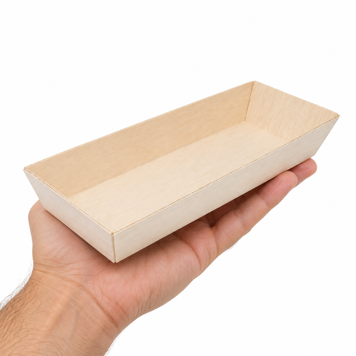 Vassoio "Samurai" in legno - 21,5 cm x 9 cm x 2,8 cm - 100 pezzi