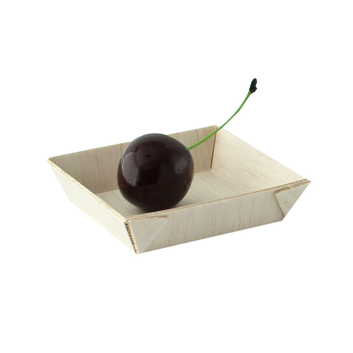 Vassoio "Samurai" in legno - 6 cm x 6 cm x 1,5 cm - 20 pezzi