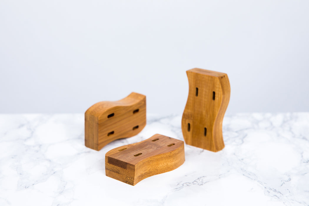 Supporto Teppo Gushi in bambù per 14 stecchini (FOR50) - 16 cm x 6,5 cm x 2 cm - 10 pezzi