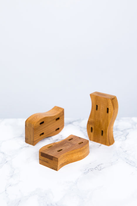 Supporto Teppo Gushi in bambù per 14 stecchini (FOR50) - 16 cm x 6,5 cm x 2 cm - 10 pezzi