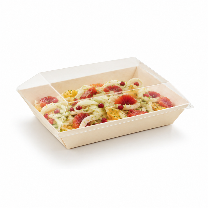 Copercho in PET per vassoio Samourai (PET1) - 13,1 cm x 18,2 cm x 2,4 cm - 100 pezzi
