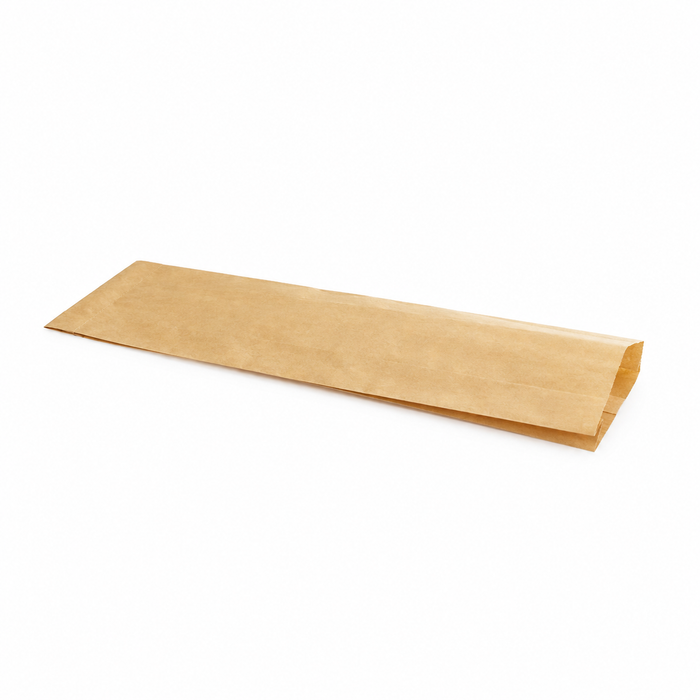 Sacchetto per panino in carta scura kraft antiunto - 10 cm x 4 cm x 34 cm - 250 pezzi