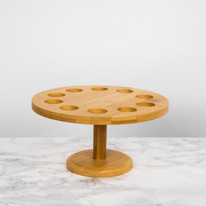 Supporto in bambù a 10 fori per coni - Ø 17,8 cm - H 9,2 cm - 2 pezzi