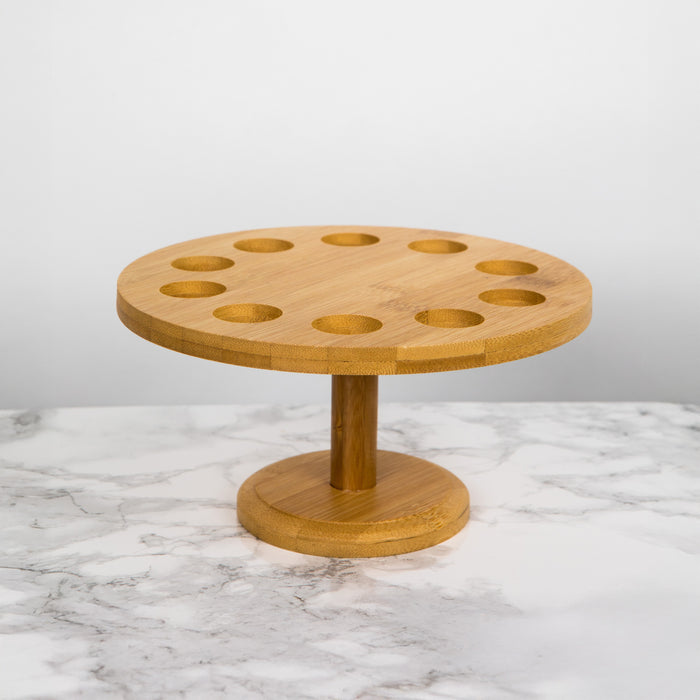 Supporto in bambù a 10 fori per coni - Ø 17,8 cm - H 9,2 cm - 2 pezzi