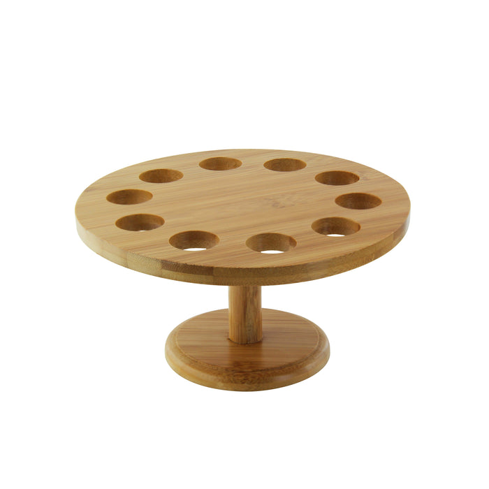 Supporto in bambù a 10 fori per coni - Ø 17,8 cm - H 9,2 cm - 2 pezzi