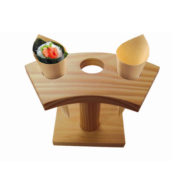 Supporto in bambù a 3 fori per coni - 16 cm x 7,5 cm x 9 cm - 10 pezzi