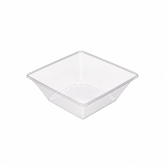 Insalatiera in PET quadrata trasparente - 1000 ml - 19,5 cm x 19,5 cm x 7 cm - 100 pezzi