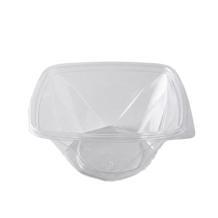 Insalatiera RPET quadrata trasparente - 1000 ml - 20 cm x 20 cm x 8 cm - 100 pezzi
