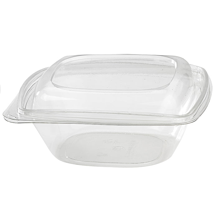 Insalatiera in PET coperchio trasparente - 1000 ml - 19 cm x 19 cm x 6,5 cm - 25 pezzi