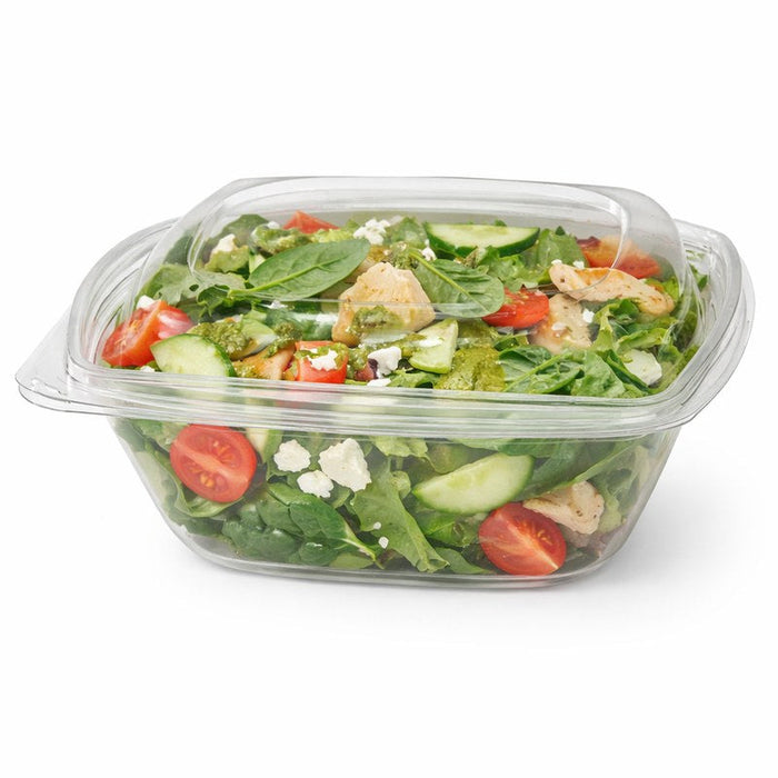 Insalatiera in PET coperchio trasparente - 1000 ml - 19 cm x 19 cm x 6,5 cm - 25 pezzi