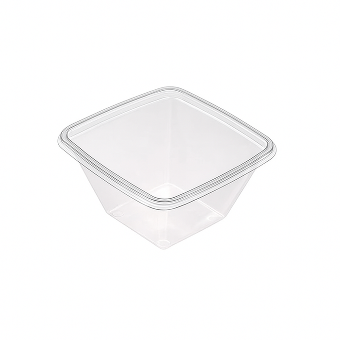 Insalatiera RPET quadrata trasparente 200x200mm H80mm 1000ml