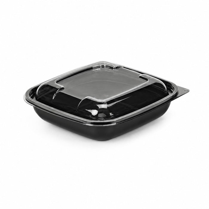 Insalatiera in PET quadrata nera con coperchio 190x190mm H65mm 750ml