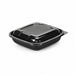 Insalatiera in PET quadrata nera con coperchio 190x190mm H65mm 750ml