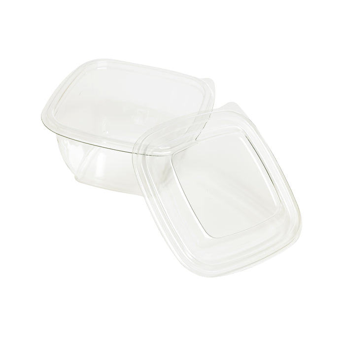 Insalatiera quadrata PET + coperchio - 480 ml - 13 cm x 13 cm x 6 cm - 25 pezzi