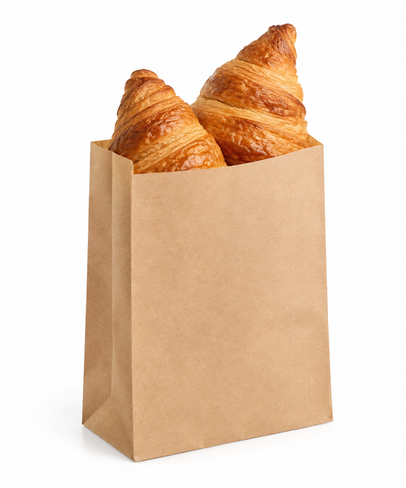 Sacchetto multiuso in carta scura kraft antiunto - 14 cm x 7 cm x 21 cm - 250 pezzi