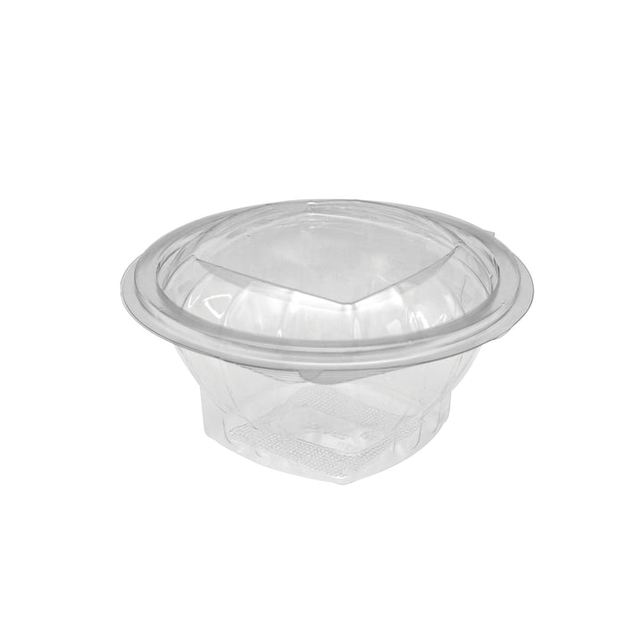Insalatiera in PET tonda con coperchio a cerniera - 500 ml - Ø 13,5 cm - H 5,6 cm - 50 pezzi