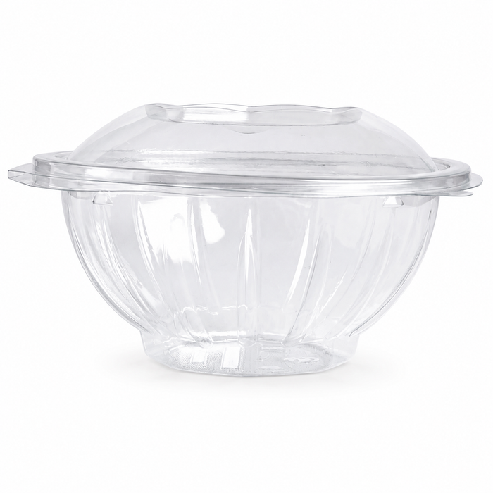 Insalatiera in PET tonda con coperchio a cerniera - 750 ml - Ø 15,1 cm - H 6 cm - 50 pezzi