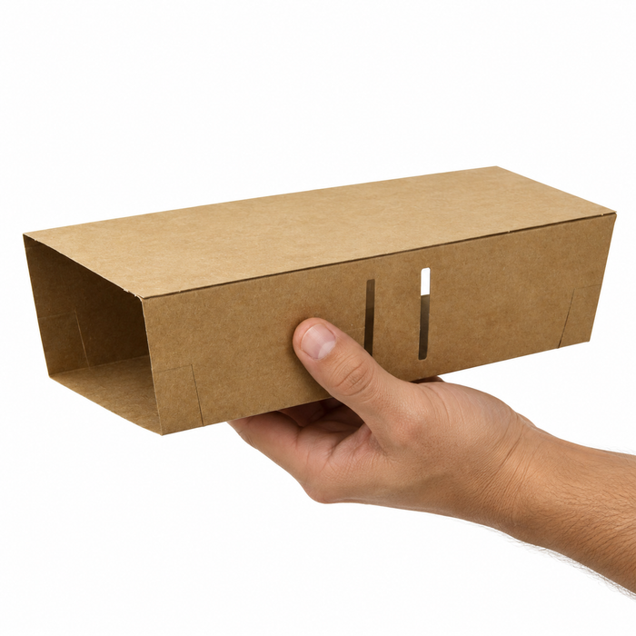 Coperchio in cartone kraft per barchetta porta-snack (PAP22) - 21,5 cm x 9 cm x 5,3 cm - 50 pezzi