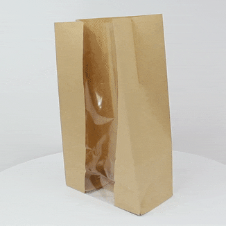 Sacchetto "SOS" in carta kraft con finestra 225x120mm H375mm