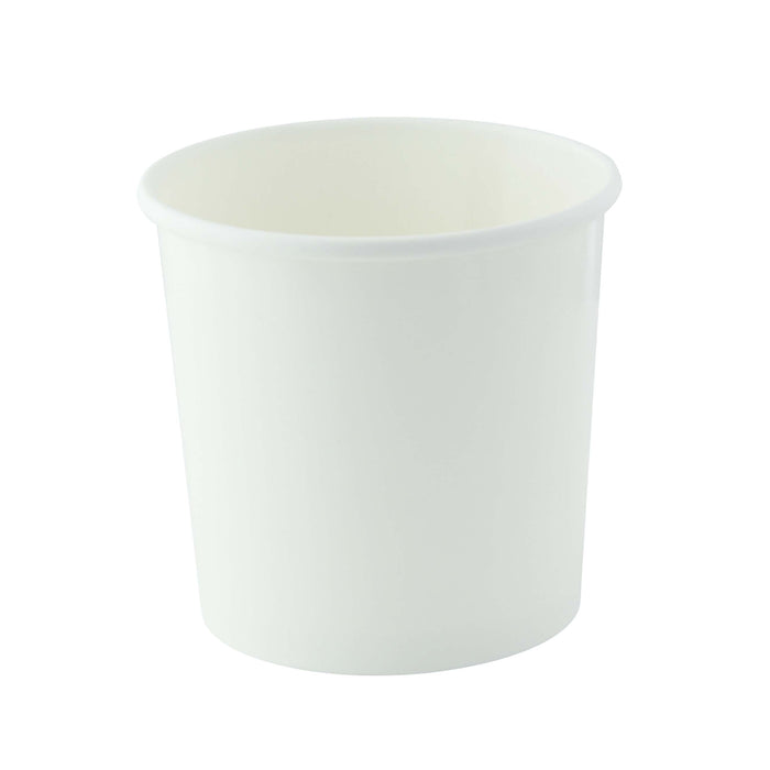 Contenitore in cartone bianco per alimenti caldi e freddi - 350 ml - Ø 9 cm - H 8,9 cm - 50 pezzi