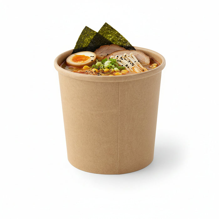 Contenitore in cartone kraft per alimenti caldi e freddi - 360 ml - Ø 9 cm - H 8,9 cm - 50 pezzi