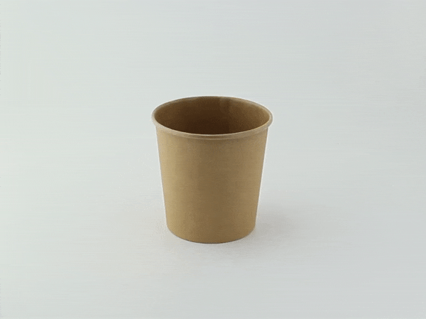 Contenitore in cartone kraft per alimenti caldi e freddi  H104mm 490ml
